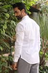 Shop_Raw & Rustic by Niti Bothra_White 100% Pure Supima Cotton With Natural Strech Mandarin Collar Kurta Shirt _at_Aza_Fashions