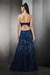Shop_Rohit Gandhi + Rahul Khanna_Blue Tulle, Linen Sequins, Crystals Sweetheart Astral Ombre Embellished Gown _at_Aza_Fashions