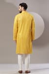 Shop_Kasbah_Yellow Georgette Embroidered Mirror Kurta _at_Aza_Fashions