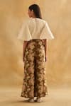 Shop_Taisha_Multi Color Georgette, Silk Round Neck Floral Print Pant With Woven Top _at_Aza_Fashions