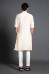 Shop_Raghavendra Rathore Jodhpur_Cream Silk Embroidered Thread Pintuck Kurta _at_Aza_Fashions