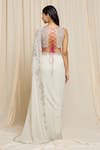 Shop Izzumi Mehta Ivory Georgette Cutwork, Mirror Round Hand Embroidered Saree With Blouse at Aza Fashions Shop_Izzumi Mehta_Ivory Georgette Cutwork, Mirror Round Hand Embroidered Saree With Blouse _at_Aza_Fashions