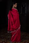 Shop_Kasturi Kundal_Red Pure Silk Nakhreeli Laal Banarasi Handloom Saree  _at_Aza_Fashions