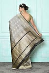 Shop_Pinki Sinha_Black Pure Silk Woven Floral Banarasi Saree _at_Aza_Fashions