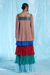Shop_Akhl_Multi Color Chiffon (100% ), Lining  Satin (66% 34% Tiered Skirt _at_Aza_Fashions