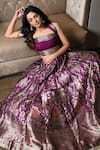 Pinki Sinha_Purple Pure Silk Handwoven Pattern Lehenga With Unstitched Blouse Fabric _Online_at_Aza_Fashions