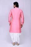 Shop_Arihant Rai Sinha_Pink Art Silk Plain Asymmetric Kurta And Dhoti Pant Set_at_Aza_Fashions