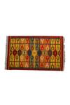 Shop_Nakshikathaa - Homeware_Multi Color Pure Wool Hand Woven Geometric Pattern Rug_at_Aza_Fashions