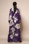 Shop_Nupur Kanoi_Purple Crepe Digital Print Floral Balloon Top And A-line Pant Set  _at_Aza_Fashions