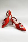 Shop_The Alter_Orange Embellished Sarah Pointed Toe Stiletto Heels_at_Aza_Fashions