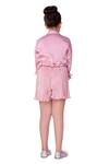 Shop_Littlecheer_Pink Satin Hotsy Frilled Pleated Jumpsuit _at_Aza_Fashions
