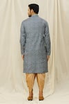 Shop_Arihant Rai Sinha_Blue Handloom Cotton Mirrors, Embroidery Bandhani Print Kurta _at_Aza_Fashions