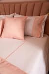 Shop_La Paloma_White 100% Cotton Embroidered Colorblock Bedsheet Set _at_Aza_Fashions