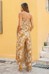 Shop_Style Junkiie_Yellow Georgette Floral Jumpsuit  _at_Aza_Fashions