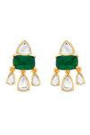 Shop Isharya Green Mirror Shiza And Hydro Statement Studs at Aza Fashions Shop_Isharya_Green Mirror Shiza And Hydro Statement Studs _at_Aza_Fashions