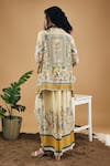 Shop_Soup By Sougat Paul_Yellow Cotton, Silk Embroidery, Tassels Bird And Tile Pattern Shirt With Pant _at_Aza_Fashions