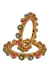 Shop_Tizora_Gold Plated Stones Studded Pacheli Bangles - Set Of 2 _at_Aza_Fashions