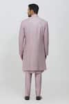Shop_Priti Sahni_Purple Silk Sequins, Embroidery Sherwani Pant Set _at_Aza_Fashions