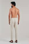 Shop_Shreyansh Designs_White Cotton Linen Panelled Straight Pant  _at_Aza_Fashions