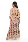 Shop_PS Pret by Payal Singhal_Beige Silkmul Mexico V Neck Kaftan  _at_Aza_Fashions