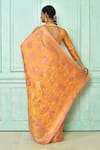 Shop_Nazaakat by Samara Singh_Orange Silk Woven Leaf Motifs Saree Wih Running Blouse_at_Aza_Fashions