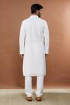 Shop_Aham-Vayam_White Cotton Sequins Ahimsa Embroidered Kurta And Churidar Set _at_Aza_Fashions