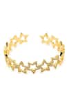 Shop_The Jewel Factor_Gold Plated Stone Star Shape Embellished Bangle_at_Aza_Fashions