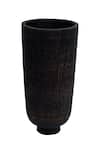 Shop_H2h_Black Wood Graphite Cone Vase_at_Aza_Fashions