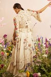 Shop_Chandrima_Ivory Chanderi Embroidered Floral Cut And Thread Layered Lehenga _at_Aza_Fashions