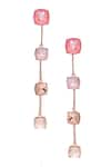 Buy_Esme by Aashna Dalmia_Orange Embellished Straight Lined Shaped Long Earrings _at_Aza_Fashions