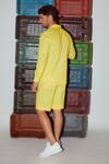 Shop_Nirmooha_Yellow Linen Shorts _at_Aza_Fashions