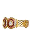 Buy_Osvag India_Gold Plated Stones And Red Embellished Kada _at_Aza_Fashions