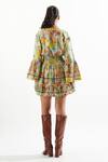 Shop_Cin Cin_Multi Color Cotton Printed Abstract V Neck Swarna Dress_at_Aza_Fashions