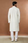 Shop_Aham-Vayam_White Cotton Sequins, Embroidery Utsav Kurta And Churidar Set _at_Aza_Fashions