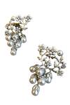 Shop_THE JEWEL FACTOR_White Grape Vine Shaped Earrings _at_Aza_Fashions