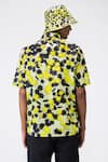 Shop_Genes Lecoanet Hemant_Yellow Cotton Poplin Floral Patterns Cuban Collar Shirt _at_Aza_Fashions