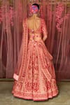 Shop_Shyam Narayan Prasad_Pink Silk, Net Tassels, Embroidery, Floral And Thread Work Bridal Lehenga Set _at_Aza_Fashions