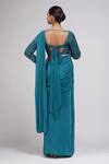 Shop_Shruti S_Green Crepe, Silk, Georgette Sequins, Embroidery Pre-stitched Saree With Top_at_Aza_Fashions