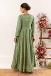 Shop_Rivaaj Clothing_Green Cotton Botanic Print Angrakha With Inner _at_Aza_Fashions