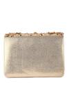 Shop_The Purple Sack_Gold Embroidery Leather Rectangle Shaped Clutch _at_Aza_Fashions