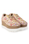 Anaar_Multi Color Embroidered Corsage Signature Sneaker Wedges_Online_at_Aza_Fashions