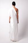 Shop_431-88 By Shweta Kapur_White Silk Embroidery Shells And Pre-draped Cape Saree With Iris Bustier  _at_Aza_Fashions