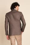 Shop_Gargee Designers_Brown 110 Poly Viscose Quilting Quilted Blazer _at_Aza_Fashions