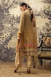 Shop_Kalista_Yellow Crepe, Georgette Embroidery, Cut Work, Adah Printed Straight Kurta Set _at_Aza_Fashions