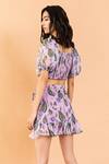 Shop_Aroop Shop India_Purple Chiffon Sweetheart Neck Laurell Aster Print Skirt Set _at_Aza_Fashions