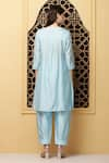 Shop_Kefi Collections_Blue Kurta Cotton Chanderi Embroidered Amnit A-line And Salwar Set  _at_Aza_Fashions