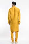 Shop_Samant Chauhan_Yellow Cotton Silk Embroidery Thread Full Sleeve Kurta Set_at_Aza_Fashions