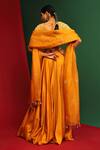 Shop_Mahima Mahajan_Yellow Raw Silk, Velvet, Organza And Adira Waistband Embroidered Lehenga Set_at_Aza_Fashions