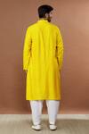 Shop_Aham-Vayam_Yellow Silk, Cotton Sequins Maharaja Embroidered Kurta And Patiala Set _at_Aza_Fashions