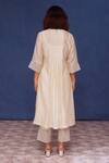 Shop_Chokhi Chorri_Off White Kurta Silk Chanderi Cutwork Mosaic Round Neck Mahsa With Pant _at_Aza_Fashions